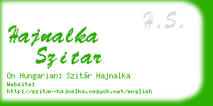 hajnalka szitar business card
